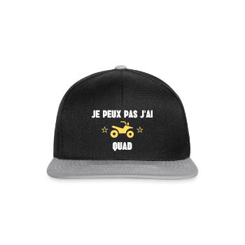 je peux pas j'ai quad - Casquette snapback - noir/gris - Devant