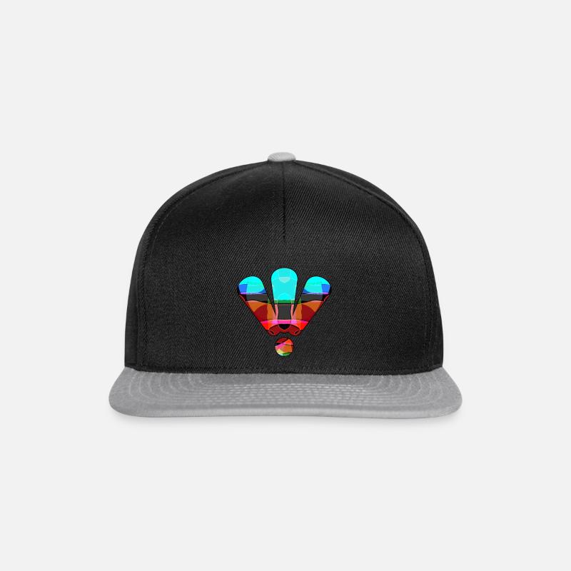3 bunte Ausrufezeichen - Snapback Cap - Schwarz/Grau