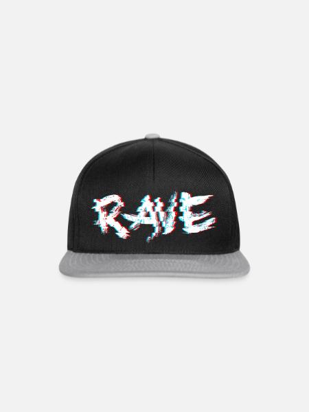Rave Glitch Trippy Techno - Snapback Cap - Schwarz/Grau