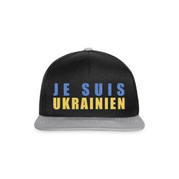 Je suis Ukrainien - Snapback Cap - Schwarz/Grau - Vorne