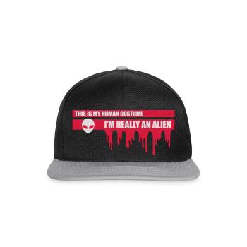 Citation extraterrestre de costume humain - Casquette snapback - noir/gris - Devant