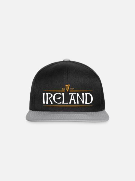 Ireland - Irland - Ire - irisch - Harfe - Snapback Cap - Schwarz/Grau