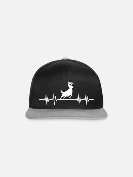 herzschlag hirsch - Snapback Cap - Schwarz/Grau