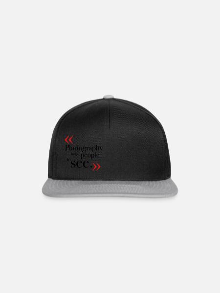 photography helps people to see - Snapback Cap - Schwarz/Grau