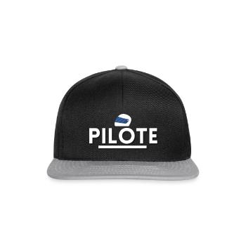 pilote casque. cadeau pilote - Casquette snapback - noir/gris - Devant