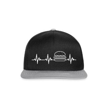 Burger Herzschlag - Snapback Cap - Schwarz/Grau - Vorne