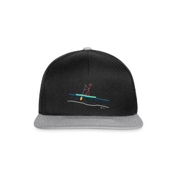 Standup paddle stick figure, woman water floating - Snapback Cap - black/grey - Front