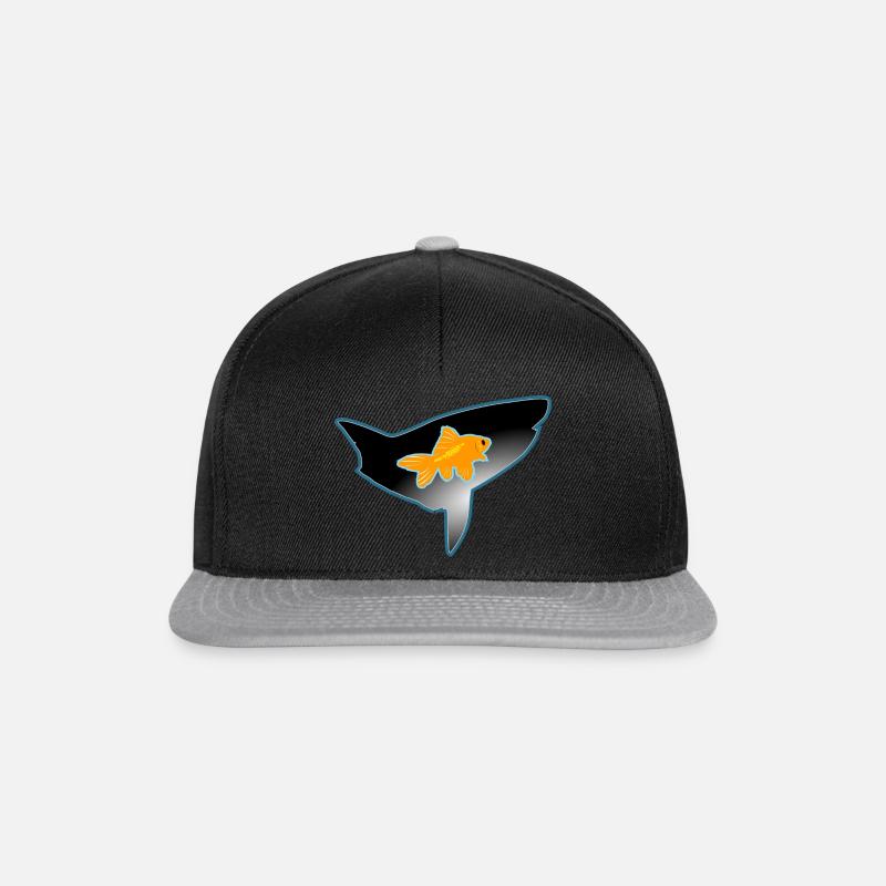 Goldfisch und Hai - Snapback Cap - Schwarz/Grau