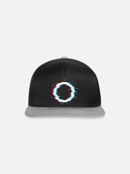 Glitch-Kreis! - Snapback Cap - Schwarz/Grau