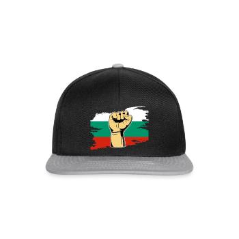 Faust Bulgare Balkan Bulgarien - Snapback Cap - Schwarz/Grau - Vorne