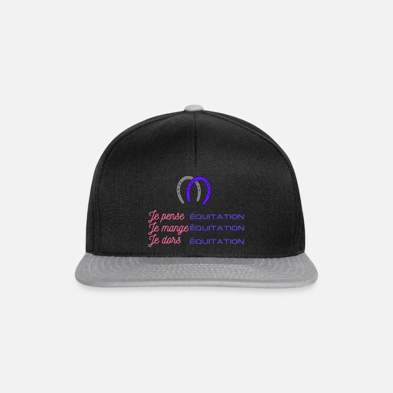 équitation - Casquette snapback - noir/gris