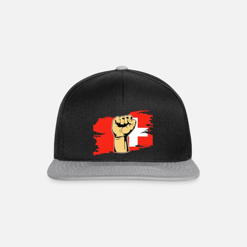 Faust Schweizer Schweiz - Snapback Cap - Schwarz/Grau