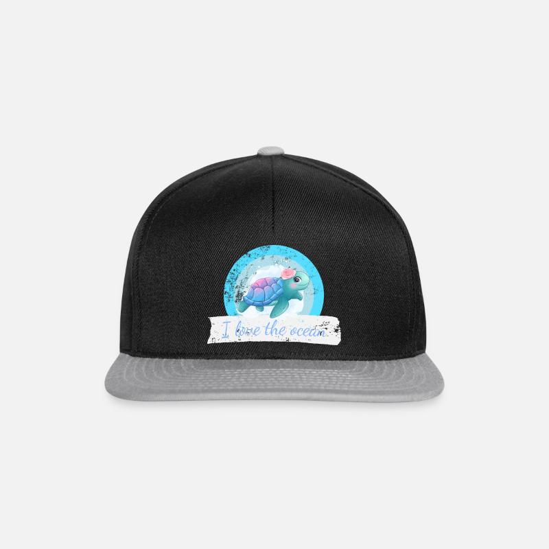Schildkröte - Snapback Cap - Schwarz/Grau