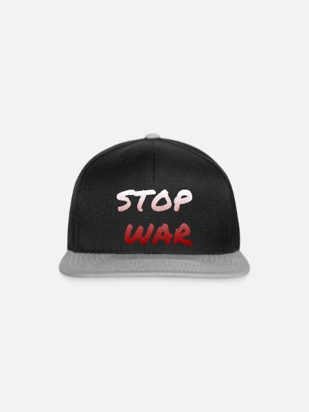 Stop War - Snapback Cap - Schwarz/Grau