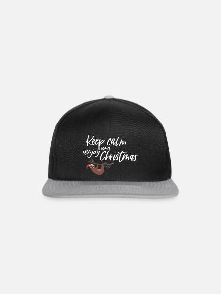 Keep calm and enjoy Christmas - Snapback Cap - Schwarz/Grau