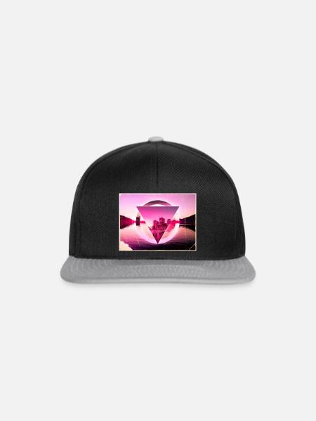Mount Fuji Newyork Stadtbild - Snapback Cap - Schwarz/Grau