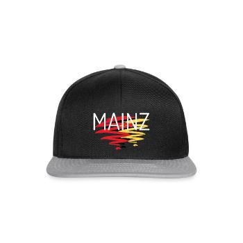 Mainz Souvenir für stolze Mainzer - Snapback Cap - Schwarz/Grau - Vorne
