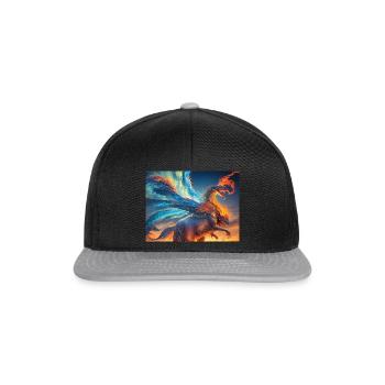 blue red sky with a creature generated ai - Snapback Cap - Schwarz/Grau - Vorne