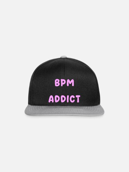 BPM Techno Musik Teuf - Snapback Cap - Schwarz/Grau