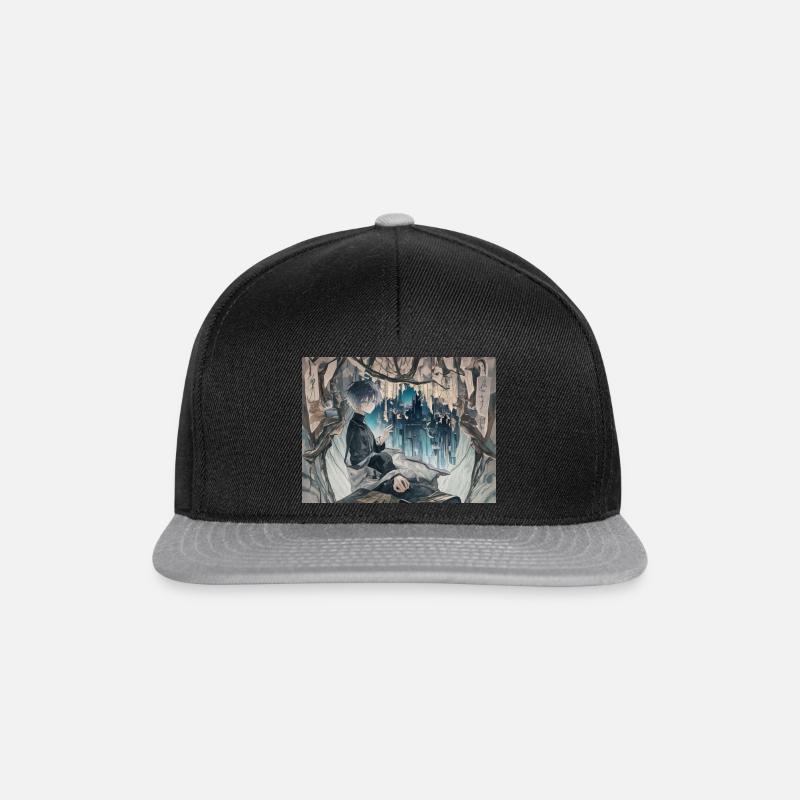 Anime - Snapback Cap - Schwarz/Grau