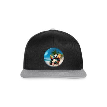 Happy Panda - Snapback Cap - Schwarz/Grau - Vorne