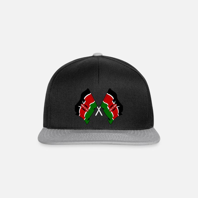 Zwei Flaggen durchquerten Kenia - Snapback Cap - Schwarz/Grau