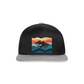 Perche Pêche à la canne à pêche entre amis - Casquette snapback - noir/gris - Devant