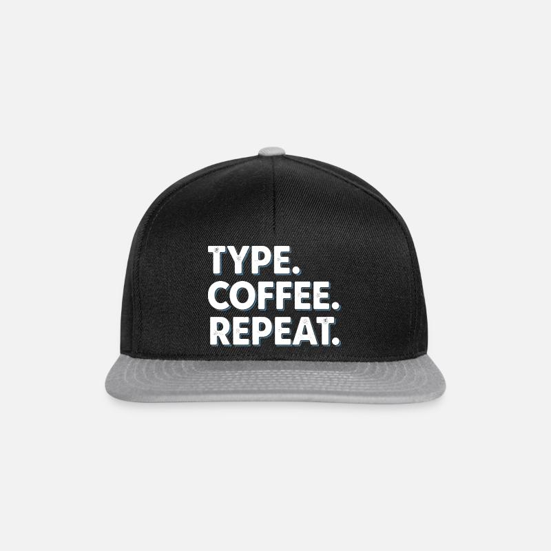 Type Coffee Repeat - Funny Programmer Office - Snapback Cap - black/grey