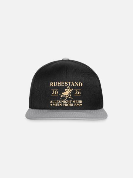 Ruhestand 2026 - Gans im Liegestuhl - Snapback Cap - Schwarz/Grau