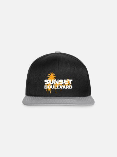 Sunset Boulevard Palm Silhouette - Snapback Cap - Schwarz/Grau
