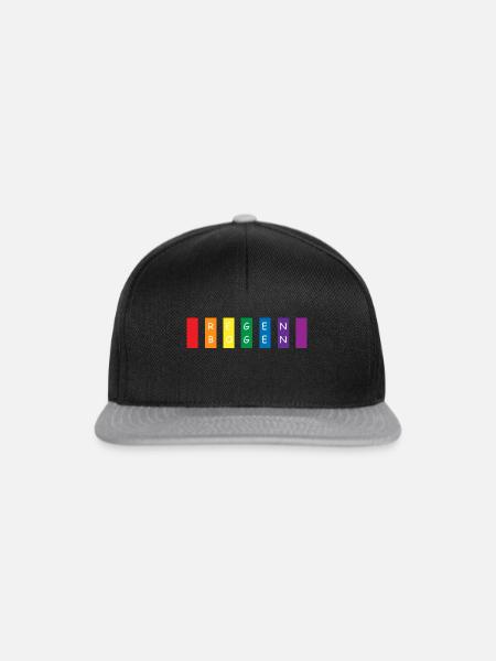 Regenbogen - Snapback Cap - Schwarz/Grau