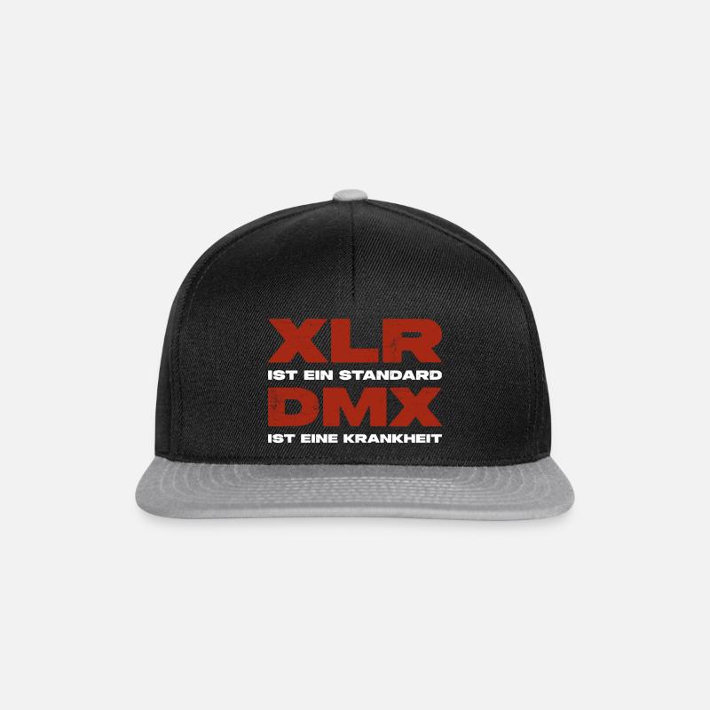 XLR vs DMX. Tontechniker versus Lichttechniker. - Snapback Cap - Schwarz/Grau