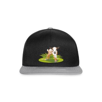 Mignon bébé chèvre sur la pelouse - Casquette snapback - noir/gris - Devant