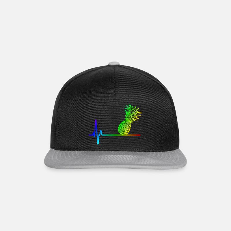 Ananas EKG Bunt - Snapback Cap - Schwarz/Grau