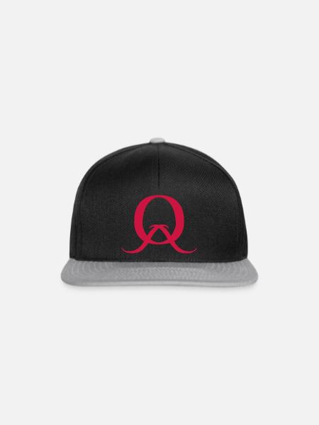 Buchstabe Q - Snapback Cap - Schwarz/Grau