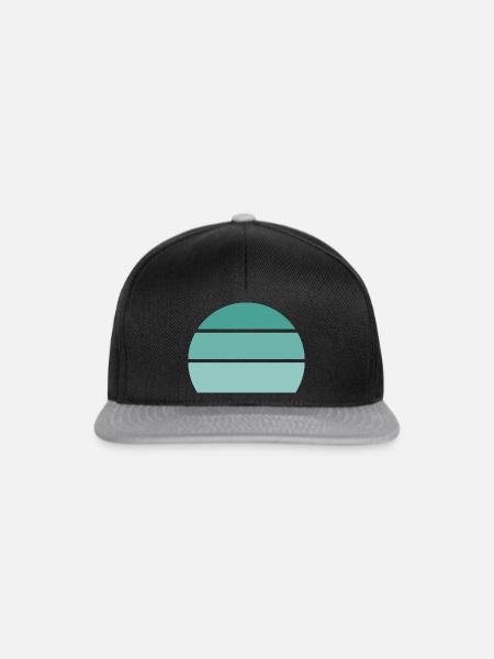 Blau - Sonnenuntergang - Snapback Cap - Schwarz/Grau