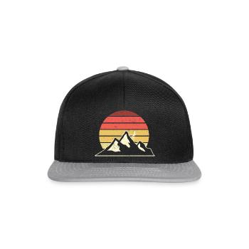 Retro Mountain Vintage - Snapback Cap - black/grey - Front