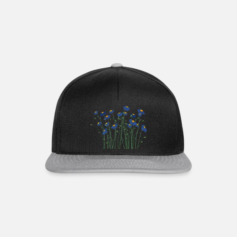 Blue Wildflower Bundle - Snapback Cap - black/grey