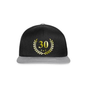30 Couronne numérique - Casquette snapback - noir/gris - Devant