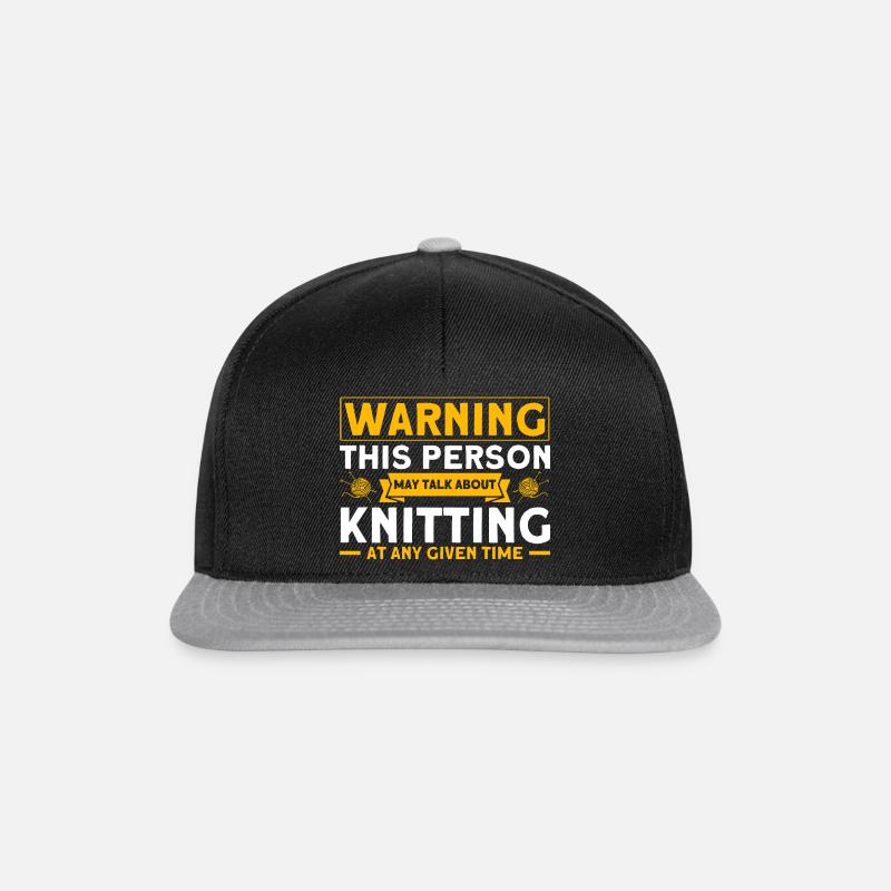 Knitting Yarn Knitting Knitting Fabric Gift - Snapback Cap - black/grey