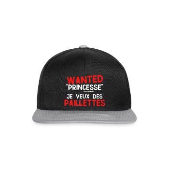 tee shirt homme celibataire Recherche princesse - Casquette snapback - noir/gris - Devant
