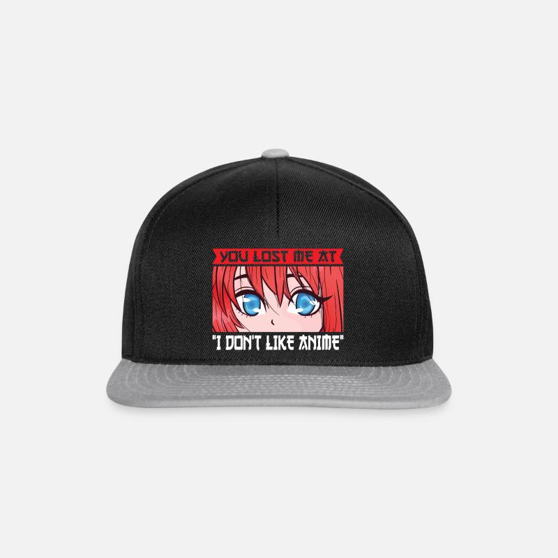Anime Merch Otaku Geschenk - Snapback Cap - Schwarz/Grau