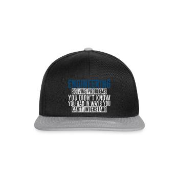 Engineering, Solving Problems You Didn't Know 3 - Snapback Cap - Schwarz/Grau - Vorne