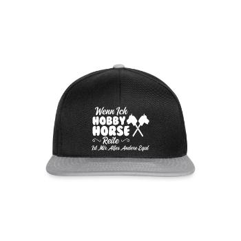 Hobby Horse Pferde Steckenpferd Geschenk - Snapback Cap - Schwarz/Grau - Vorne