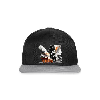 Motorrad, biker, the road calls - Snapback Cap - Schwarz/Grau - Vorne