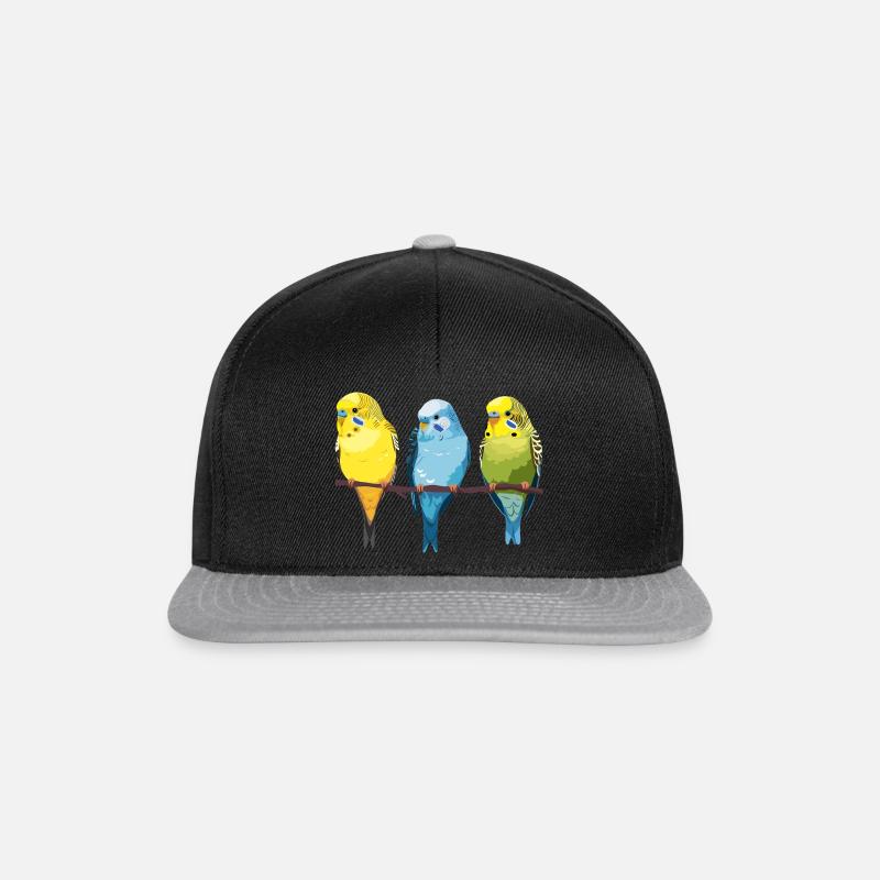 3 Wellensittiche - Snapback Cap - Schwarz/Grau