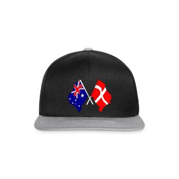 Flag of Australia, Denmark - Snapback Cap - black/grey - Front