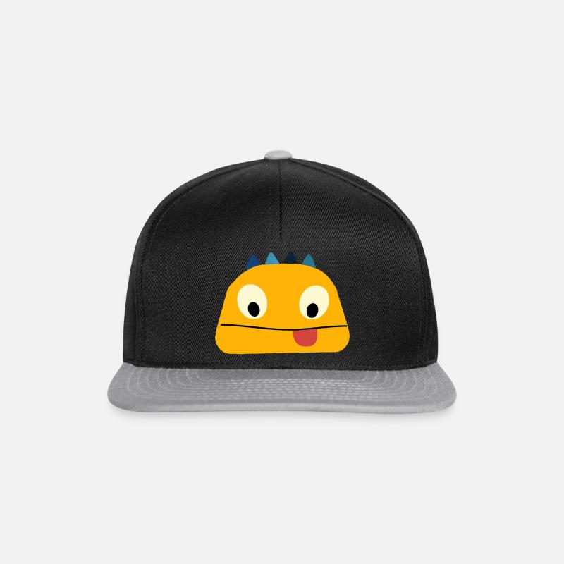 Glücklicher Dino - Snapback Cap - Schwarz/Grau