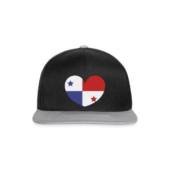 Panama heart flag - Snapback Cap - black/grey - Front