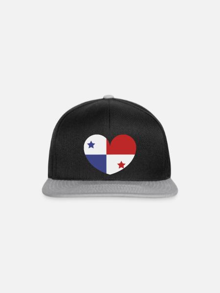 Panama-Herzflagge - Snapback Cap - Schwarz/Grau